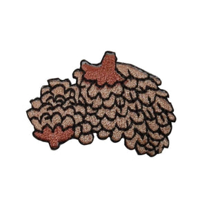 ID 7318 Group of Pine Cones Patch Winter Seed Decor Embroidered Iron On Applique