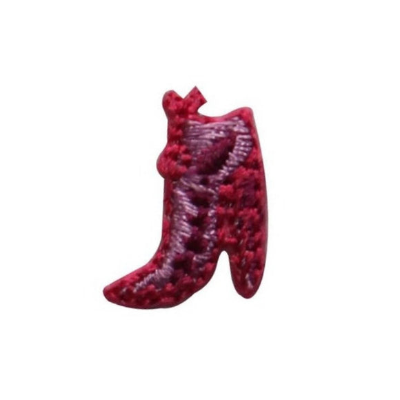 ID 7330 Lot of 3 Red High Heel Boot Patch Fashion Embroidered Iron On Applique