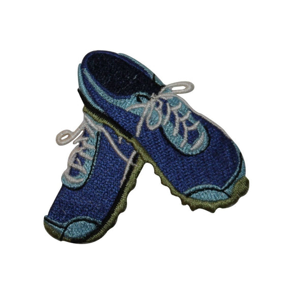 ID 7370 Blue Tennis Shoes Patch Athletic Sneaker Embroidered Iron On Applique