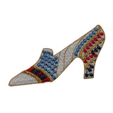 ID 7409 Shiny Spotted High Heel Patch Slipper Shoe Embroidered Iron On Applique