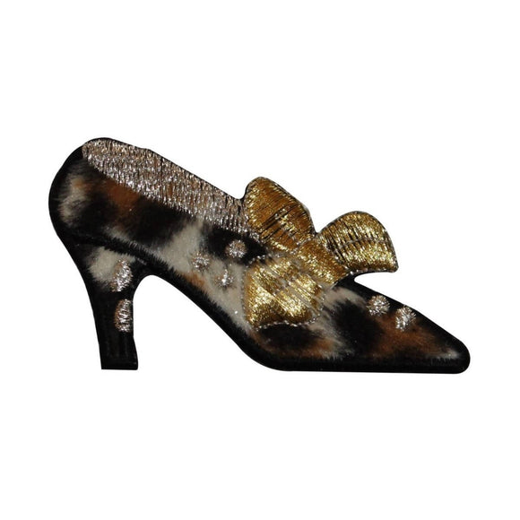ID 7413 Soft Leopard Print Heel Patch Shoe Fashion Embroidered Iron On Applique