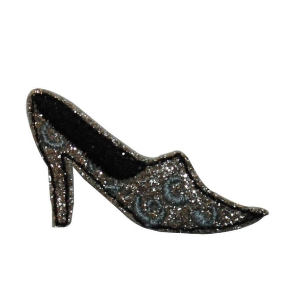 ID 7415 Glitter High Heel Patch Fashion Shoe Slip Embroidered Iron On Applique
