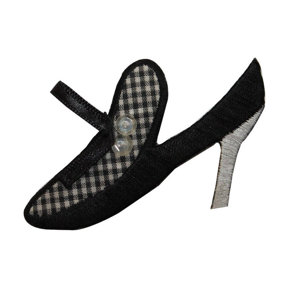 ID 7424 Checkered Heel Stiletto Patch Fashion Shoe Embroidered Iron On Applique