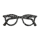 ID 7516 Zebra Print Eyeglasses Patch Frame Reading Embroidered Iron On Applique