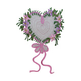 ID 3214 Floral Heart String Patch Valentine Love Embroidered Iron On Applique