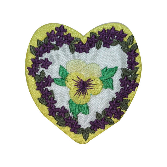 ID 3227 Heart With Flowers Patch Valentines Day Love Embroidered IronOn Applique