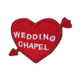 ID 3248 Wedding Chapel Heart Patch Valentines Day Embroidered Iron On Applique
