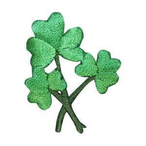 ID 3312 Three Leaf Clover Bunch Patch ST Patrick's Embroidered Iron On Applique
