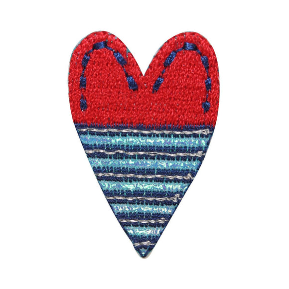 ID 3255B Shiny Heart Badge Patch Valentine Day Love Embroidered Iron On Applique