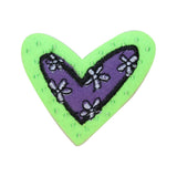 ID 3260A Neon Floral Heart Patch Valentine Day Love Embroidered Iron On Applique