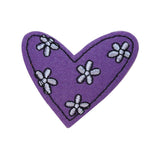 ID 3261A Felt Floral Heart Patch Valentine Day Love Embroidered Iron On Applique