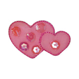 ID 3264A Lace Sequin Heart Patch Valentine Day Love Embroidered Iron On Applique