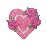 ID 3265B Heart With Flowers Patch Valentine Day Love Embroidered IronOn Applique