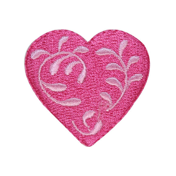 ID 3267B Floral Heart Patch Valentines Day Love Embroidered Iron On Applique