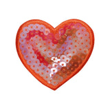 ID 3268A Sequin Heart Patch Valentines Day Love Embroidered Iron On Applique