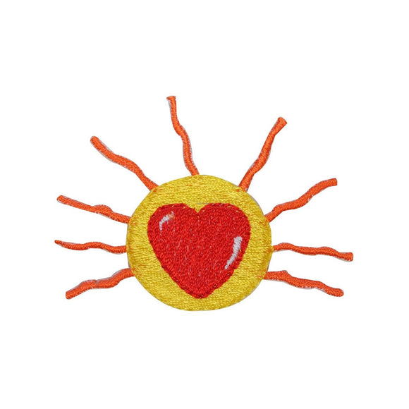 ID 3269A Sun Shine Heart Patch Sunrise Love Day Embroidered Iron On Applique