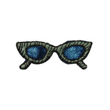 ID 7538 Stripped Green Sun Glasses Patch Fashion Embroidered Iron On Applique