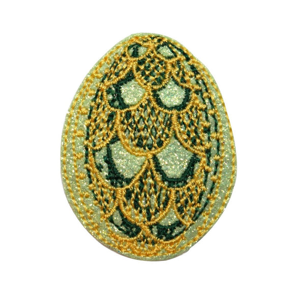 ID 3339 Faberge Easter Egg Patch Easter Jeweled Embroidered Iron On Applique