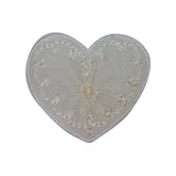 ID 3272B Fancy Heart Patch Valentines Day Love Lace Embroidered Iron On Applique