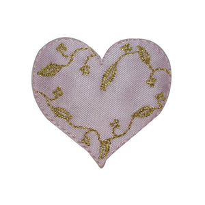 ID 3273A Fancy Floral Heart Patch Valentines Love Embroidered Iron On Applique