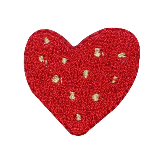 ID 3275C Spotted Heart Patch Valentines Day Love Embroidered Iron On Applique