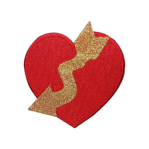 ID 3276A Heart With Arrow Patch Valentines Day Love Embroidered Sew On Applique