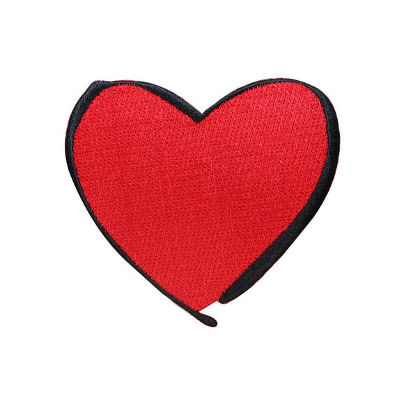 ID 3276B Red Heart Outline Patch Valentines Day Love Embroidered Sew On Applique