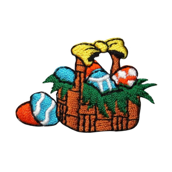 ID 3348A Easter Egg Basket Patch Hide Hunt Holiday Embroidered Iron On Applique