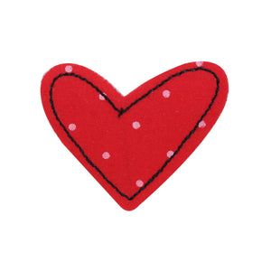 ID 3280A Spotted Heart Patch Valentines Day Love Embroidered Iron On Applique