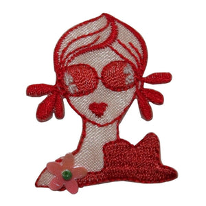 ID 7495 Fashion Woman Face Patch Flower Trendy Chic Embroidered Iron On Applique