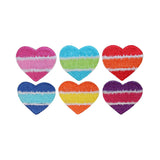 ID 3285A-F Set of 6 Colorful Candy Heart Patches Embroidered Iron On Applique
