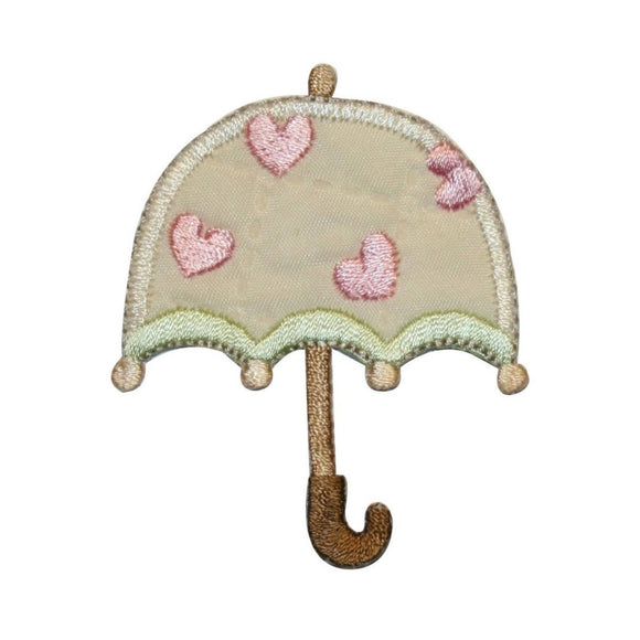 ID 3369 Love Umbrella Patch Rainy Day Heart Cover Embroidered Iron On Applique