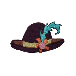 ID 7594 Lady Hat With Feather Patch Fashion Fancy Embroidered Iron On Applique