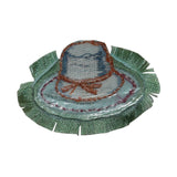 ID 7598 Frilly Sun Hat Patch Garden Fashion Shade Embroidered Iron On Applique