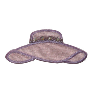 ID 7615 Fancy Pink Sun Hat Patch Beach Summer Shade Embroidered Iron On Applique