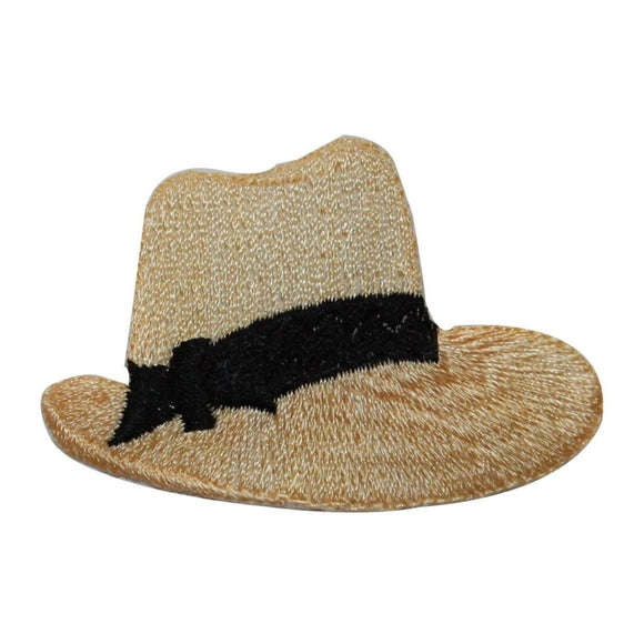 ID 7624 Wicker Sun Hat Patch Summer Cap Fashion Embroidered Iron On Applique