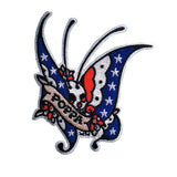 Mickey Martin Poppa Butterfly Skull Patch USA Flag Embroidered Iron On Applique