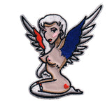 ILLICIT Mickey Martin Sexy Lady Patch Patriotic Embroidered Iron On Applique