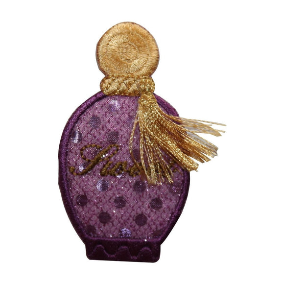 ID 7632 Purple Perfume Bottle Patch Tassel Fashion Embroidered Iron On Applique