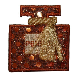 ID 7648 Bronze Sequin Perfume Bottle Patch Fashion Embroidered Iron On Applique