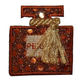 ID 7648 Bronze Sequin Perfume Bottle Patch Fashion Embroidered Iron On Applique