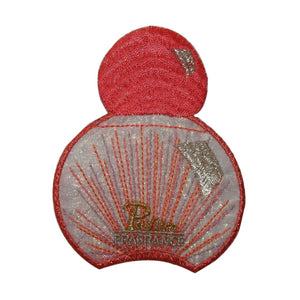 ID 7657 Red Sea Shell Perfume Bottle Patch Fashion Embroidered Iron On Applique