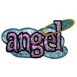 Angel Name Tag Badge Patch Girls Heaven Saying Sign Embroidered Iron On Applique