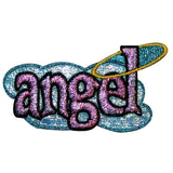 Angel Name Tag Badge Patch Girls Heaven Saying Sign Embroidered Iron On Applique