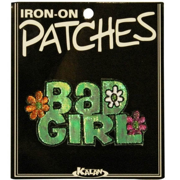 Bad Girl Name Tag Patch Flower Saying Symbol Sign Embroidered Iron On Applique