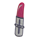 ID 7677 Pink Lipstick Patch Silver Casing Make Up Embroidered Iron On Applique