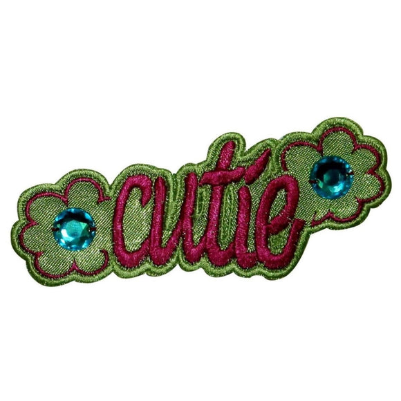 Cutie Flower Girl Patch Gem Name Tag Badge Symbol Embroidered Iron On Applique
