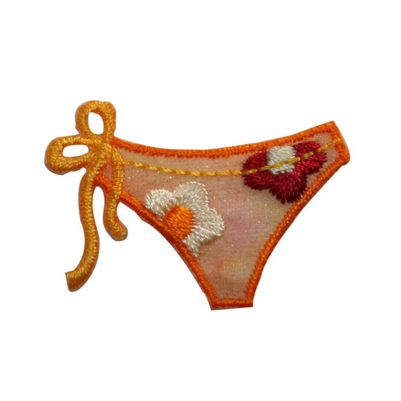 ID 7756 Flower String Bikini Bottom Patch Swim Suit Embroidered Iron On Applique