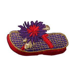 ID 7770 Purple Flower Sandal Patch Shoe Fashion Embroidered Iron On Applique