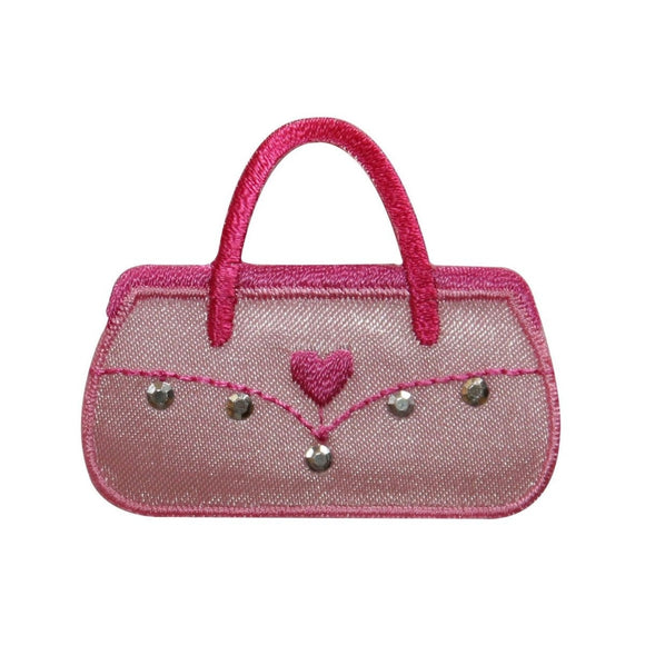 ID 7778 Pink Sequin Hand Bag Patch Purse Fashion Embroidered Iron On Applique